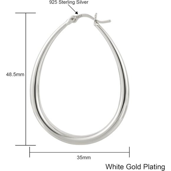 Sterling Silver Chunky Hoop Earrings for Women Hypoallergenic Thick Huggie Earri - Picture 3 of 8